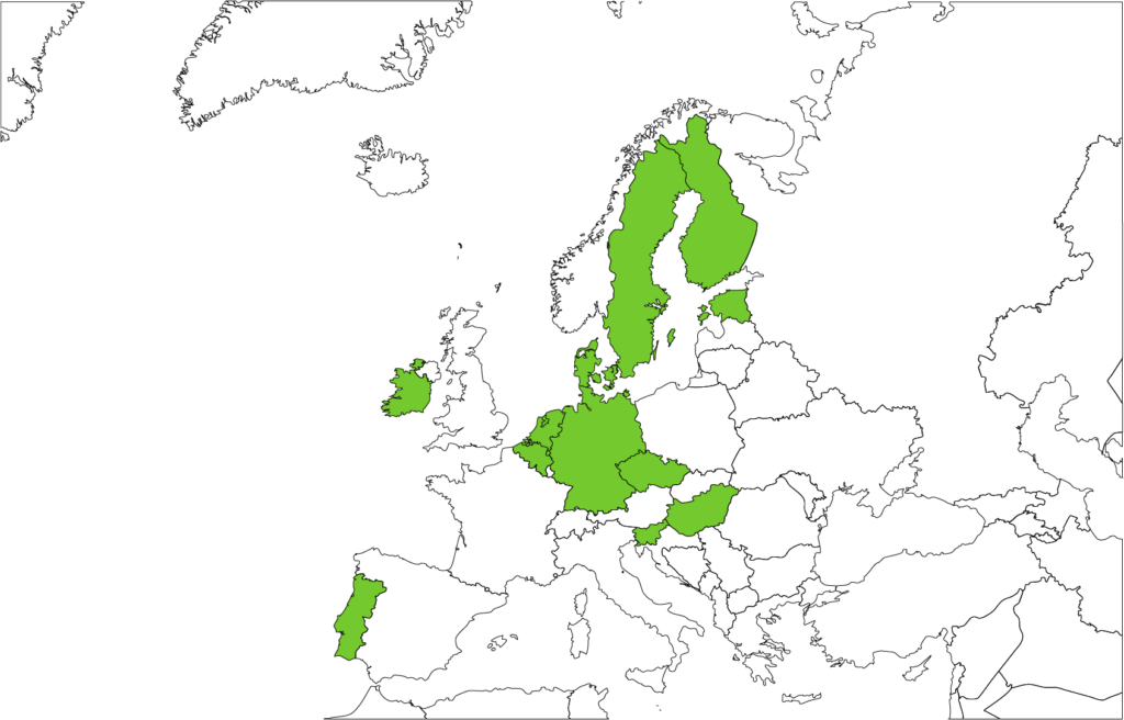 12 countries participated in the TEHDAS country visits: Belgium, Czech Republic, Denmark, Estonia, Finland, Germany, Hungary, Ireland, the Netherlands, Portugal, Slovenia, Sweden.