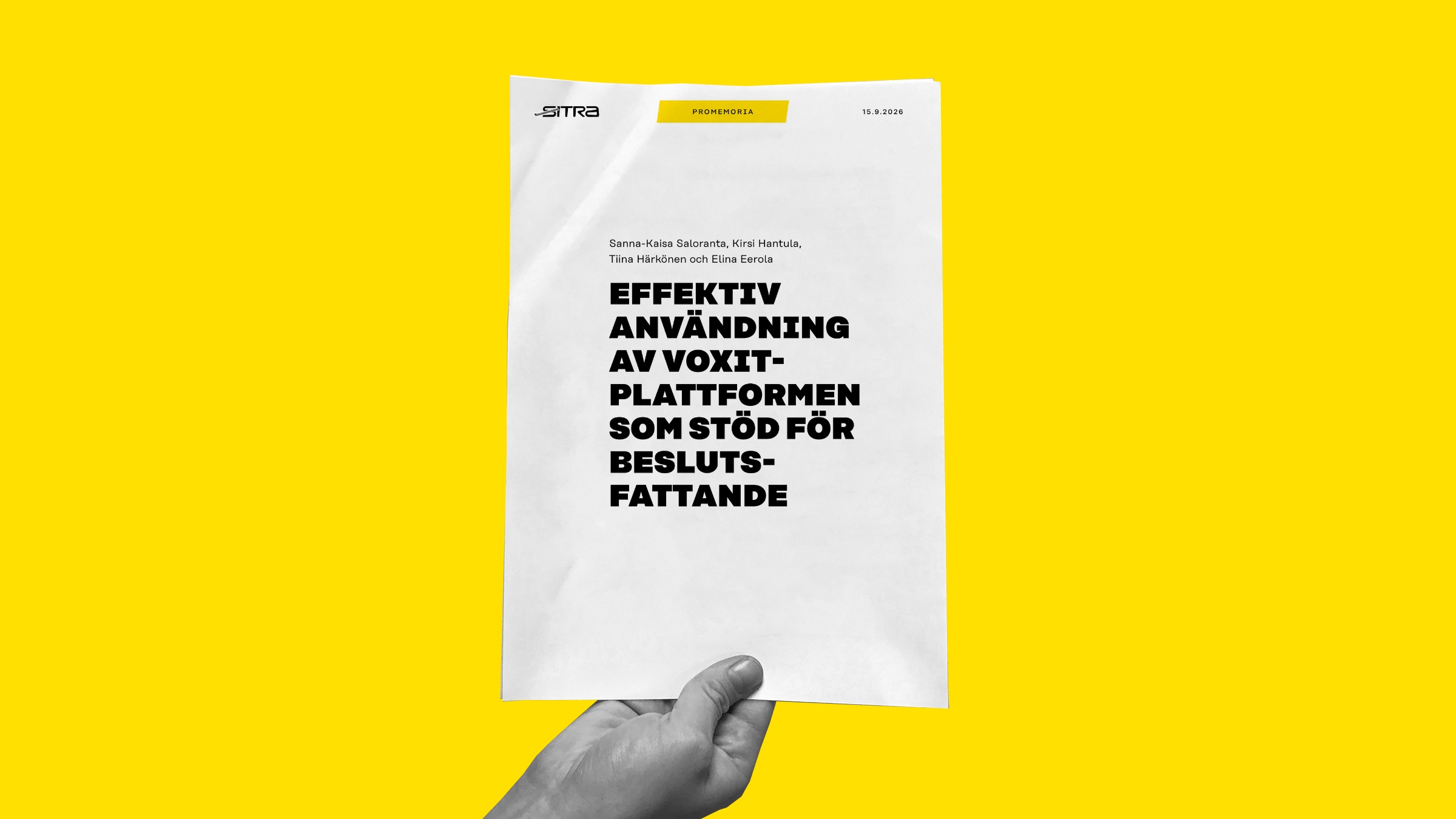 Sitras promemoria: Effektiv användning av Voxit-plattformen som stöd för beslutsfattande