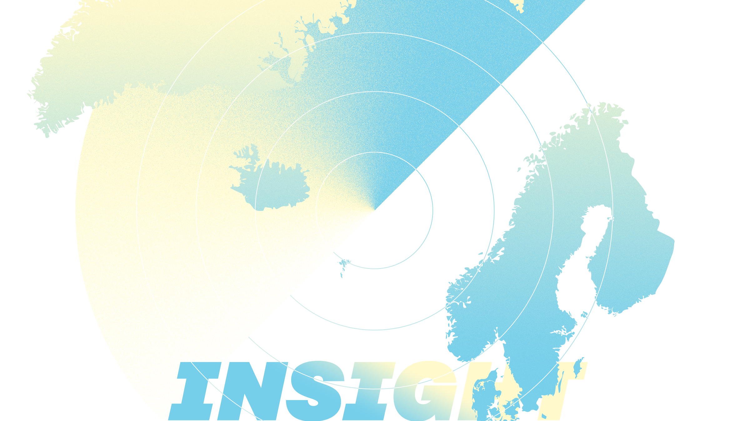 Pohjois-Euroopan ja Islannin kartta, jonka päälle on asetettu tutkatyyppinen pyöreä ruudukko ja sana INSIGHT lihavoituna.