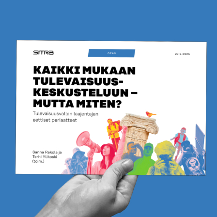 Käsi, joka pitää opasta.