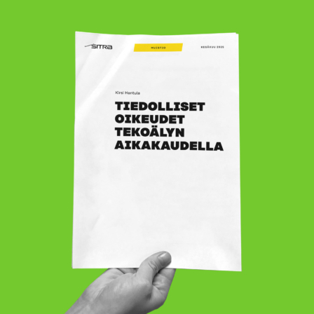 Sitran muistio: tiedolliset oikeudet tekoälyn aikakaudulla. Kirjoittaja: Kirsi Hantula. Kesäkuu 2025.